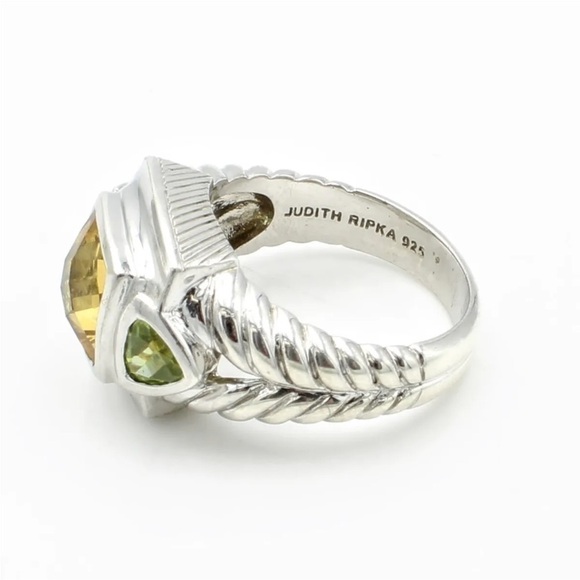 - Judith Ripka sterling silver peridot citrine ring - Picture 2 of 4